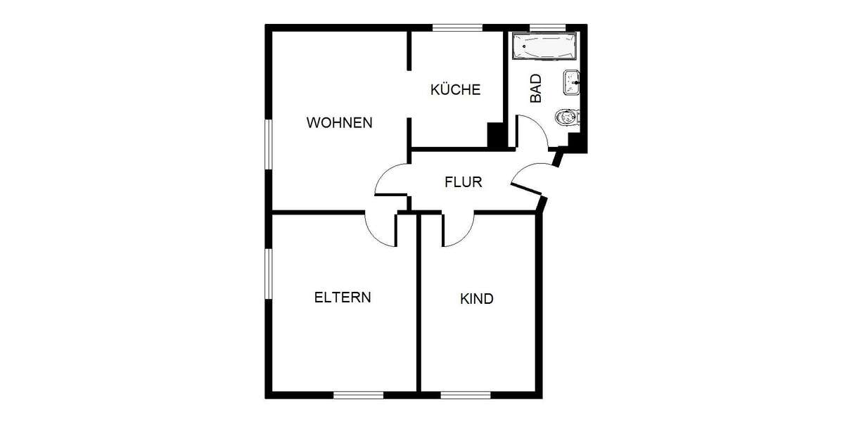 Etagenwohnung Gelsenkirchen Scholven - 3 Zimmer, 54 m&sup2;, 360&euro; | Angebot:21389762