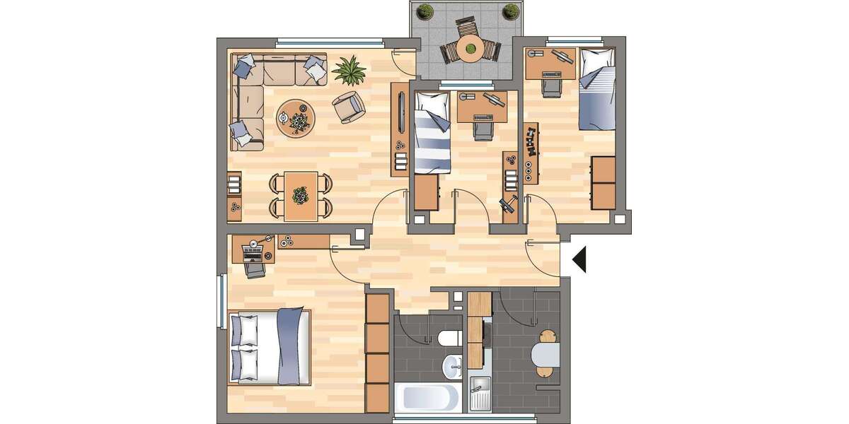 Etagenwohnung Herne Wanne-Bickern - 4 Zimmer, 69 m&sup2;, 559&euro; | Angebot:27640510