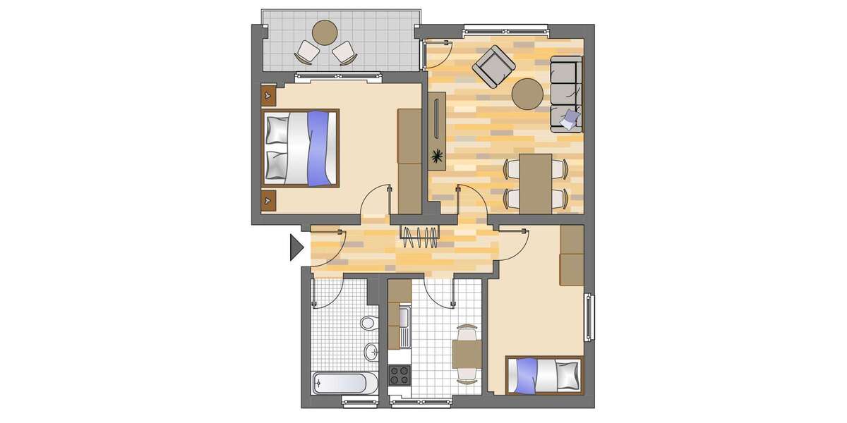 Etagenwohnung Gelsenkirchen Hassel - 3 Zimmer, 63 m&sup2;, 439&euro; | Angebot:27250816
