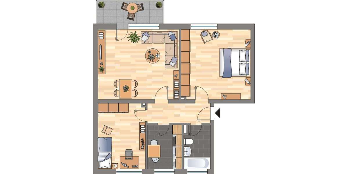 Etagenwohnung Witten Herbede - 3 Zimmer, 66 m&sup2;, 479&euro; | Angebot:27235768