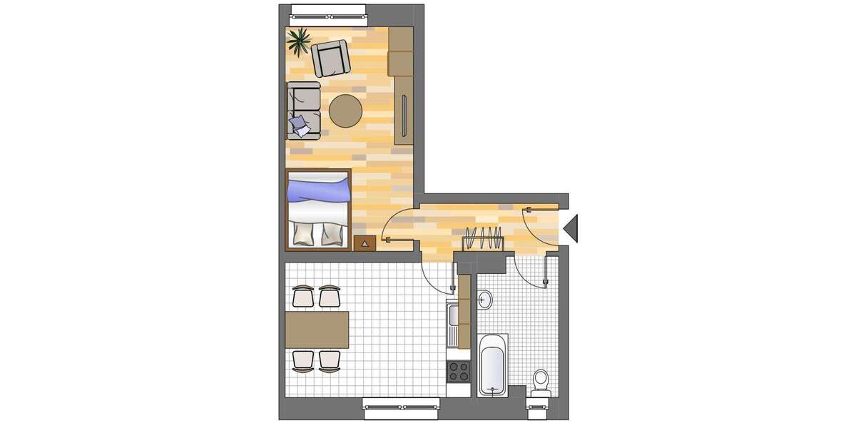 Etagenwohnung Dortmund Körne - 1 Zimmer, 40 m&sup2;, 200&euro; | Angebot:27201915