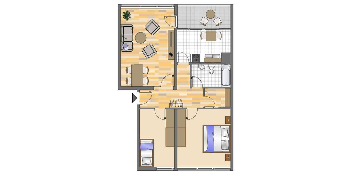 Etagenwohnung Gelsenkirchen Hassel - 3 Zimmer, 75 m&sup2;, 499&euro; | Angebot:27169159