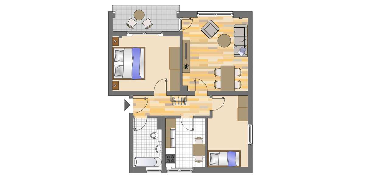 Etagenwohnung Gelsenkirchen Hassel - 3 Zimmer, 63 m&sup2;, 439&euro; | Angebot:27250814