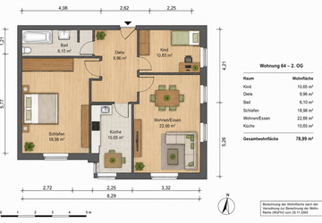 Wohnung Essen Stadtbezirk II - 3 Zimmer, 79 m&sup2;, 1.026&euro; | Angebot:27145216