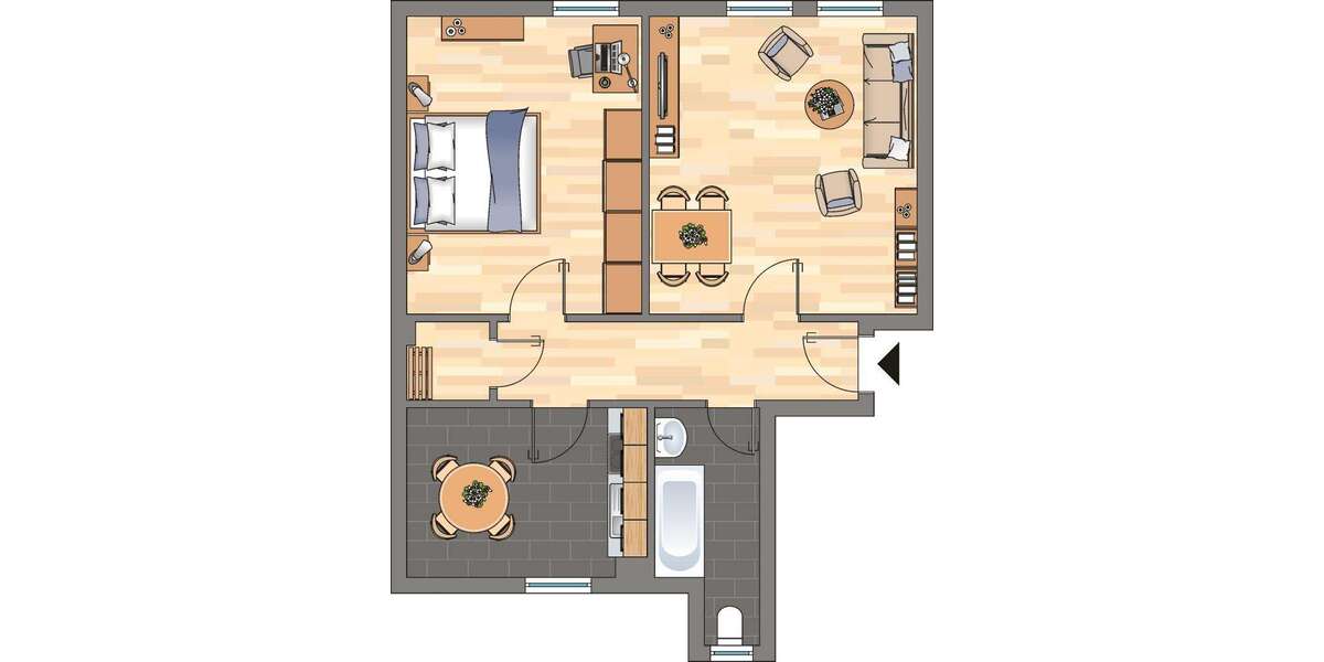 Etagenwohnung Herne Börnig - 2 Zimmer, 58 m&sup2;, 419&euro; | Angebot:26827385