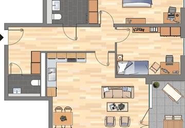 Wohnung Essen Südviertel - 3 Zimmer, 93 m&sup2;, 1.159&euro; | Angebot:26297021