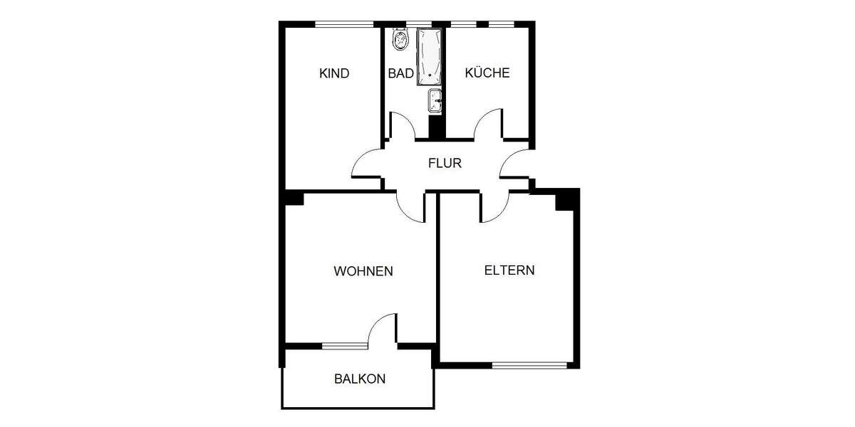 Etagenwohnung Gelsenkirchen Scholven - 3 Zimmer, 59 m&sup2;, 419&euro; | Angebot:27007471