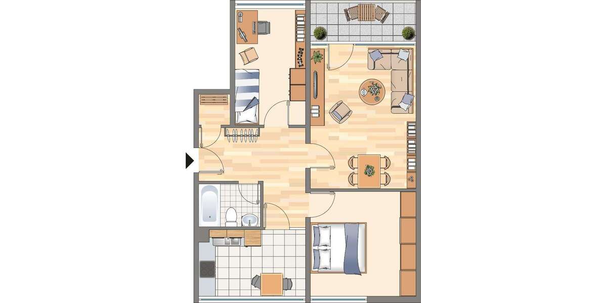 Etagenwohnung Dortmund Hörde - 3 Zimmer, 73 m&sup2;, 386&euro; | Angebot:27235789